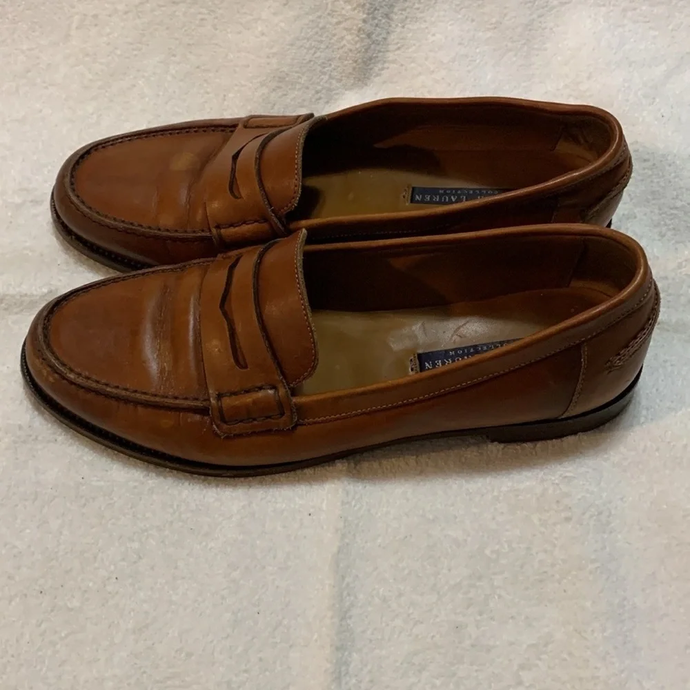 Ralph Lauren Men’s Purple Label Chalmers Burnished Calfskin Penny Loafer